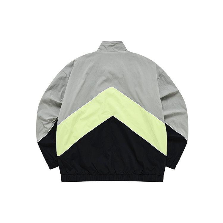 Fila Fusion Retro Color Block Loose Woven Stand Collar Jacket Men Jackets Gray T11M235703F-GY