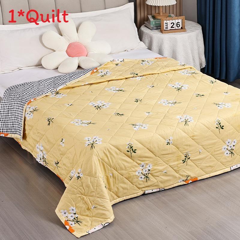 Flower Rabbit Green Leaf Print Pattern Duvet With Polyester Fill Bedroom For