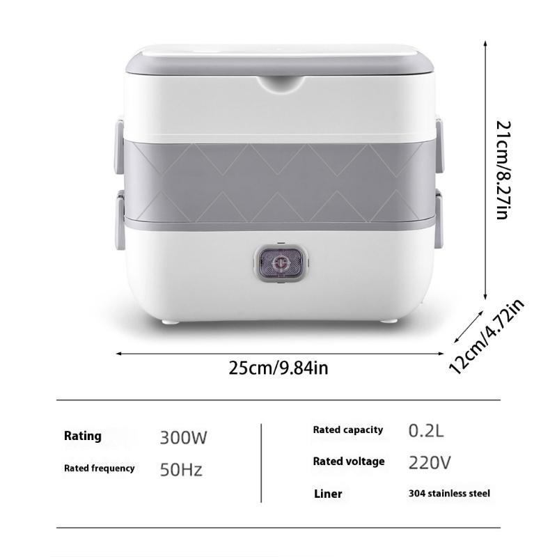 Electric Lunch Box Double Layer Insulated Food Heater for Dormitory Kitchen Office Travel Food Storage Container