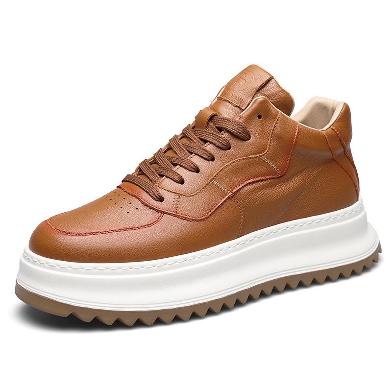 Jesienne i zimowe skórzane buty Martin męskie retro ręcznie robione wysokie casualowe buty męskie brytyjskie wszechstronne platformowe modne sportowe buty na deskorolkę