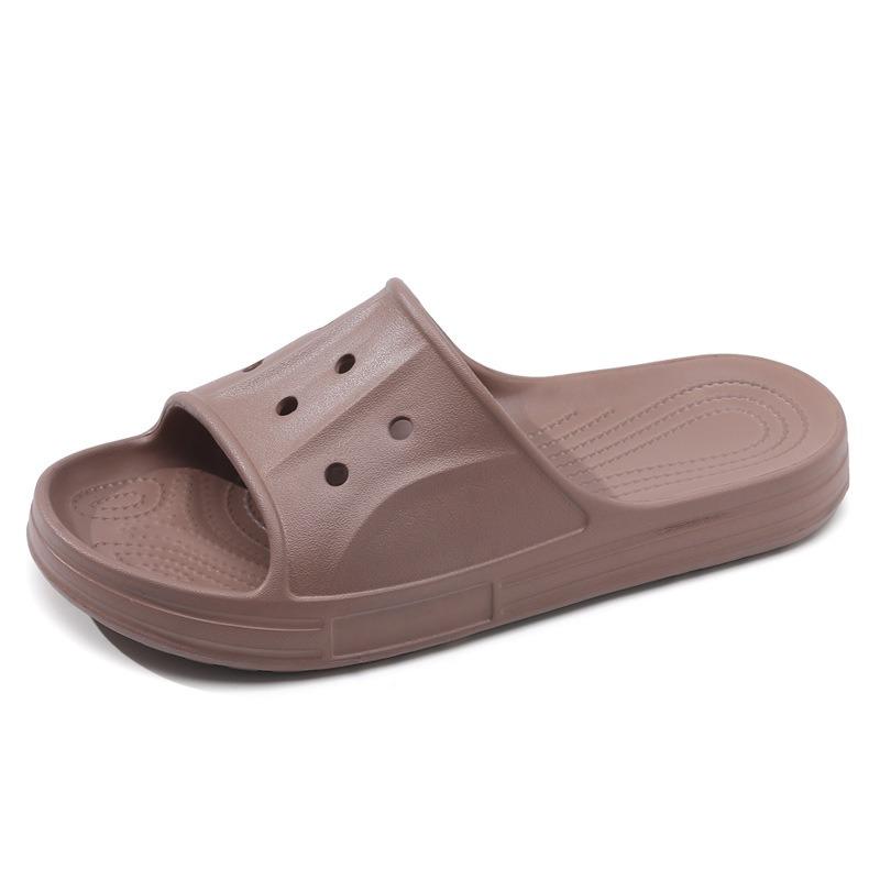 

Однословные тапочки парный стиль мужские и женские с открытым носком домашняя обувь сандалии толстая подошва увеличение высоты летняя мужская обувь 44-45 коричневый