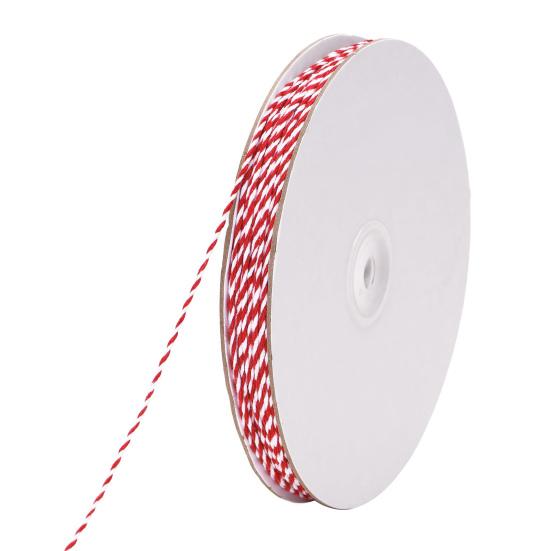 

Red And White Cotton Twine 2mm Bakers Twine Christmas Ribbon String for Crafts Art Gardening Plants Gift Wrapping Home Wedding Holiday Decor M