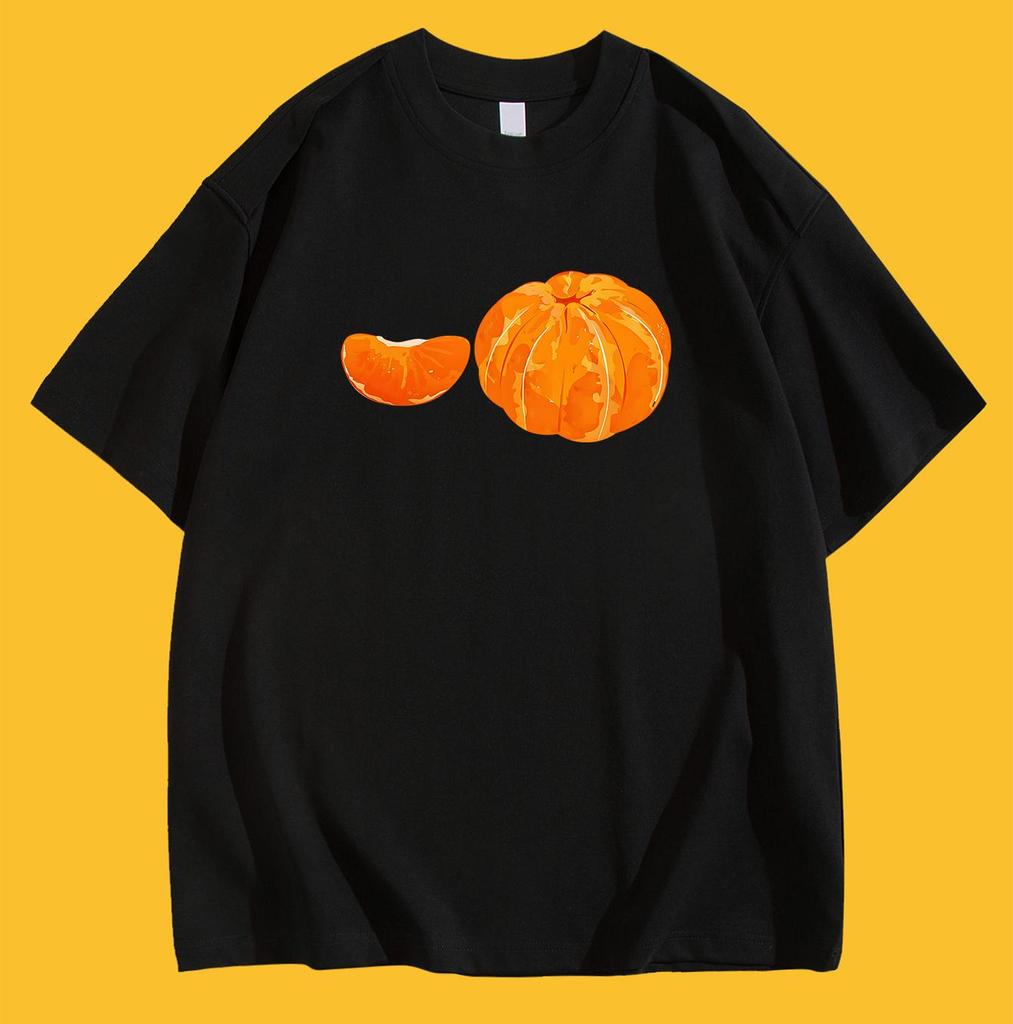 Vintage Orange Fruit TShirt Women Unisex Aesthetic Tangerine Graphic Tee Short Sleeve Harajuku Casual Fruit Lover Unisex Tops