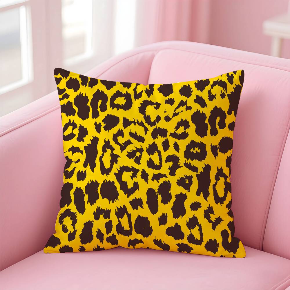 Art Leopard Print Texture Pillow Case Pattern Printing Pillowcase Living Room Sofa Cushion Cover Bedroom Room Decor