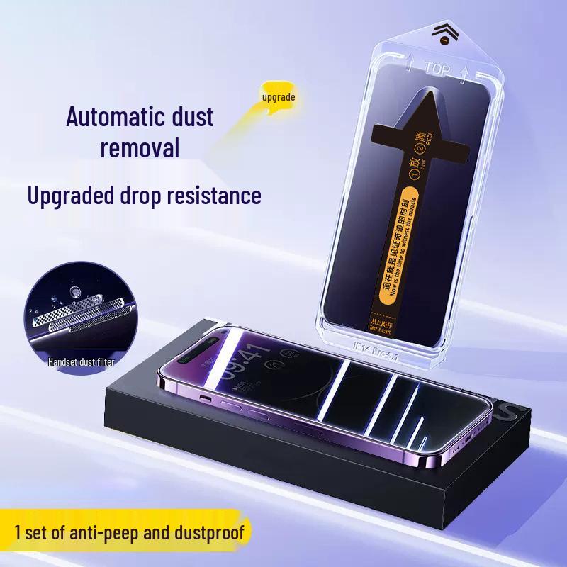 iPhone 17 Pro Max Tempered Film with Dust-Free Chamber Application for iPhone 13/14/15 Pro