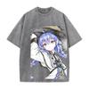 Mushoku Tensei Roxy Printed Tee Women Short Sleeve Clothing Washed Cotton T-shirt Vintage Casual T Shirt Loose Streetwear