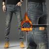 Dick und Plüschig 2024 Winter Dickes Gerades Bein Slim Fit Elastisch Trendige Marke Lässig Warm Jeans mit Plüsch