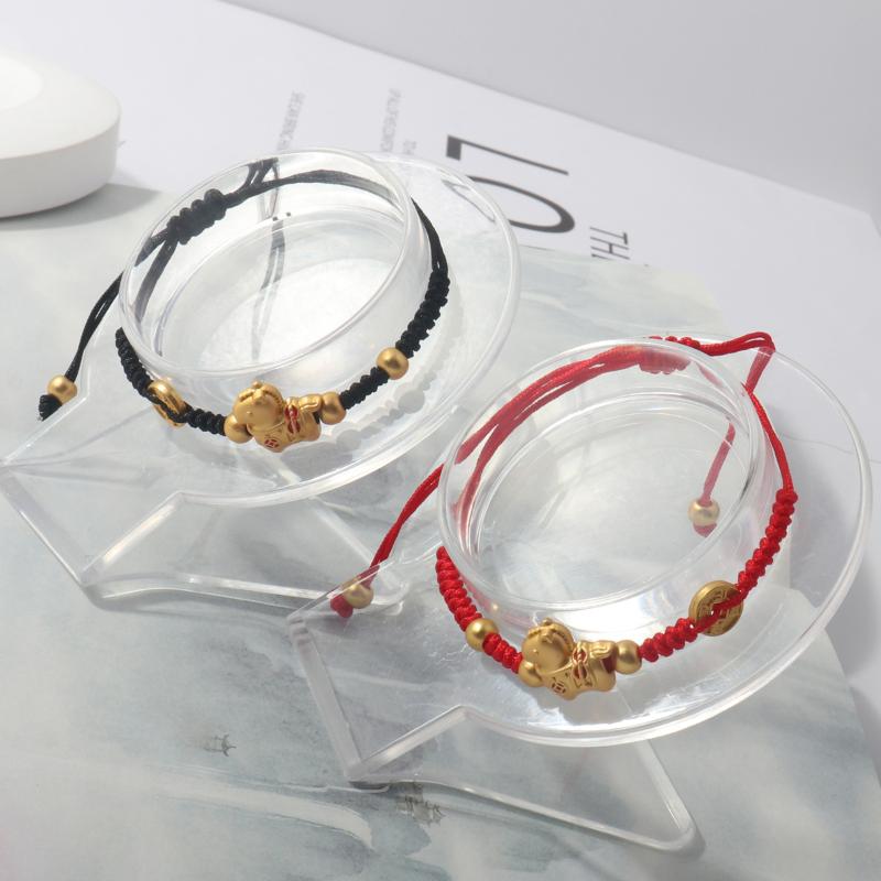 Chinese Style Horse Year Lucky Braided Rope Bracelet Beads Bracelet Couple Friend Christmas New Year Blessing Gift