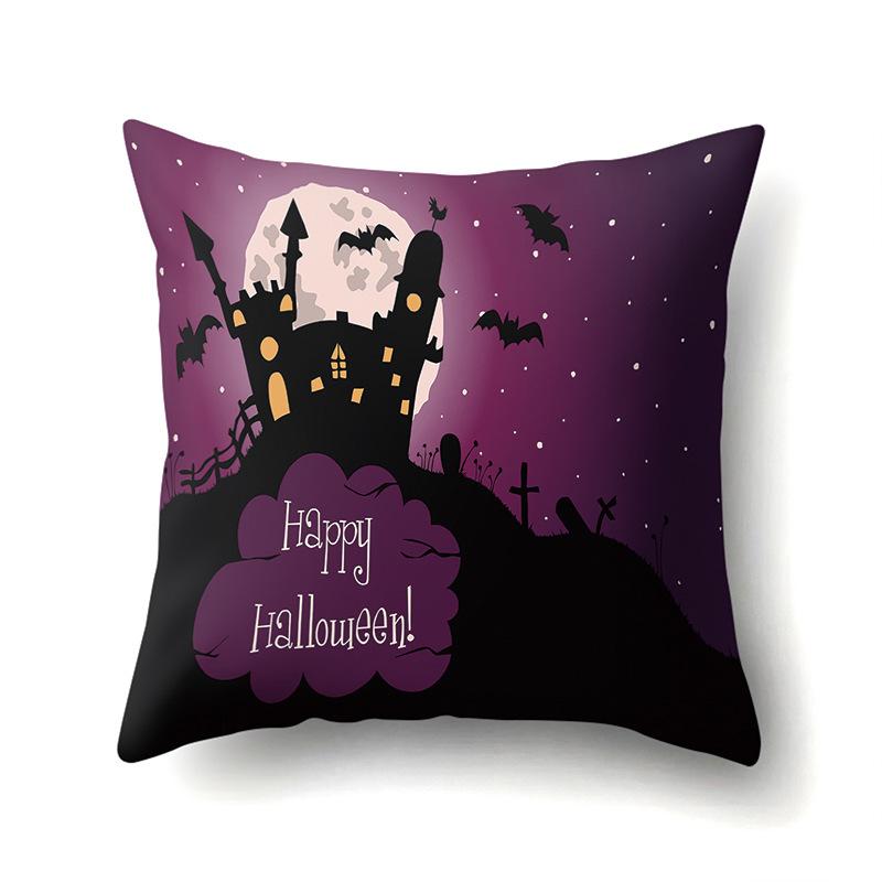 Halloween Polyester Pillow Case Car Waist Pillow Pumpkin Sofa Cushion Cover Office Living Room Pillow Case
