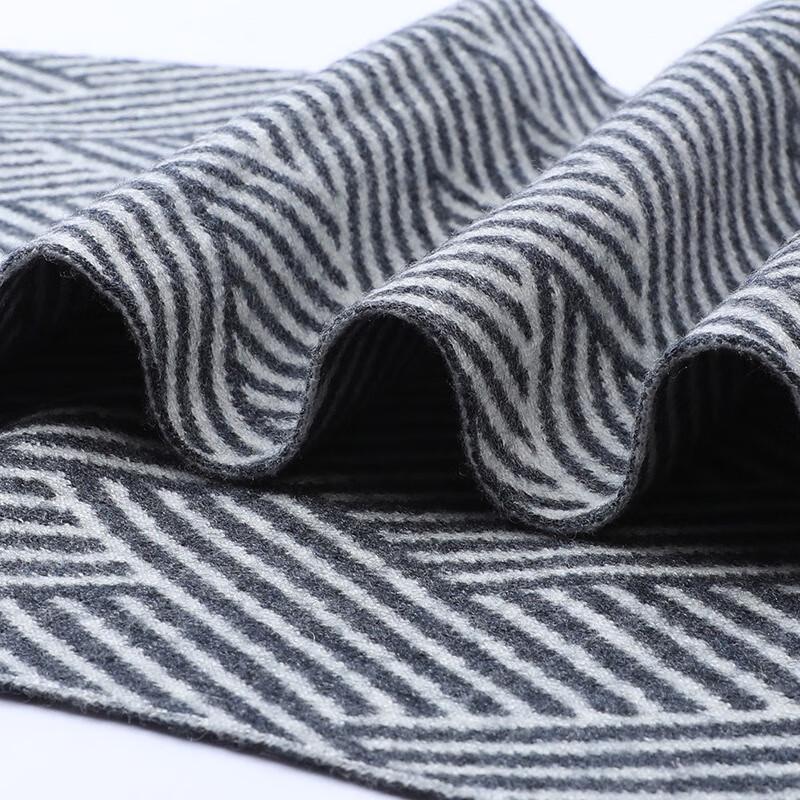 Hengyuanxiang Unisex Reiner Wolle Gestreifter Strickschal