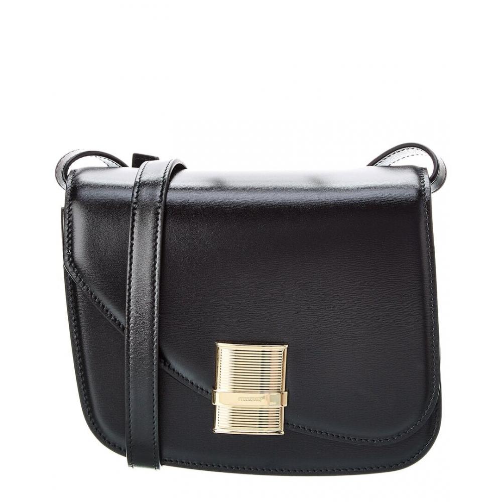 

Salvatore Ferragamo Ferragamo Fiamma Small Leather Crossbody Black Medium