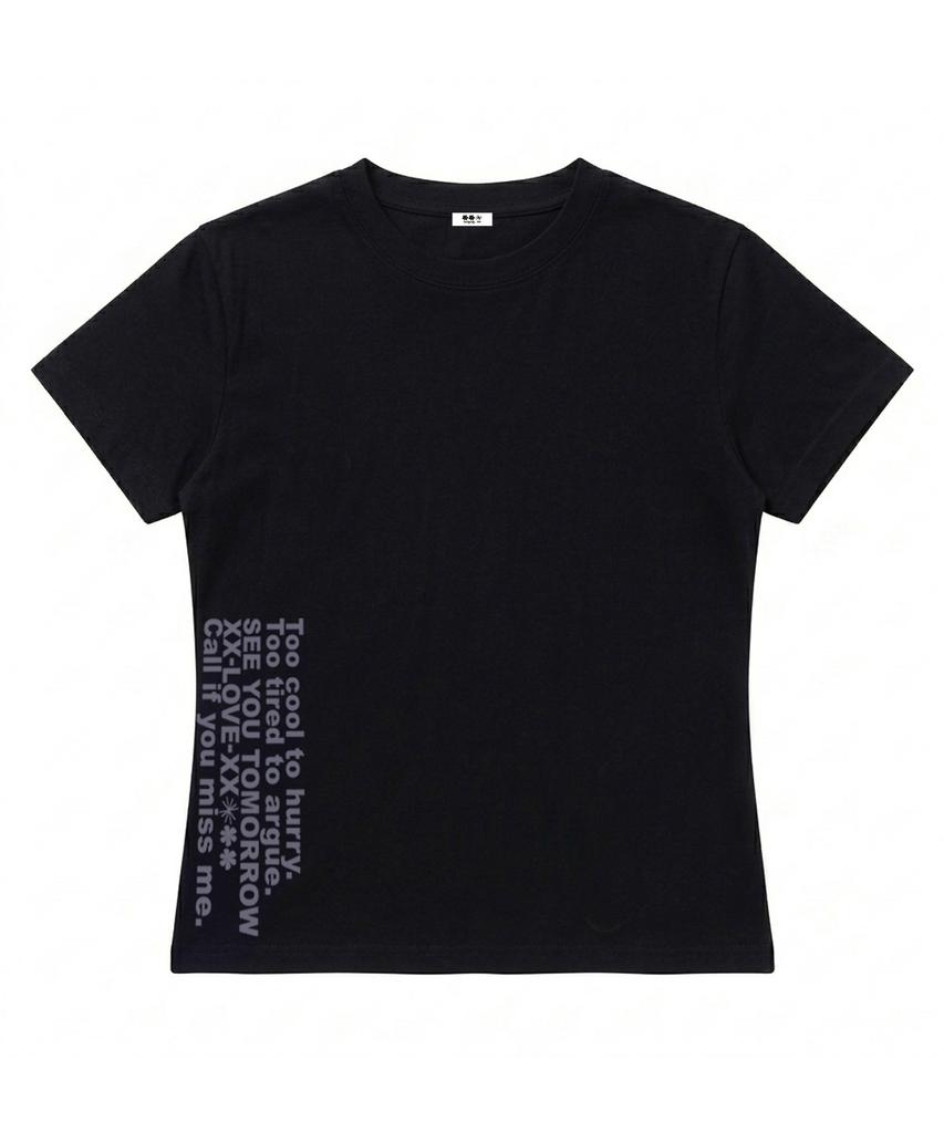 Ebeulisi Side Lettering Logo Short Sleeve T-Shirt (Black)