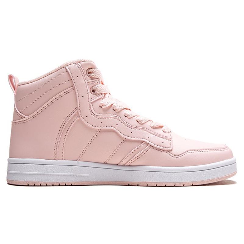 Anta Life Collection Anti-Slip Wear-Resistant High-Top Skateboard Shoes Women's Baby Pink Sneakers