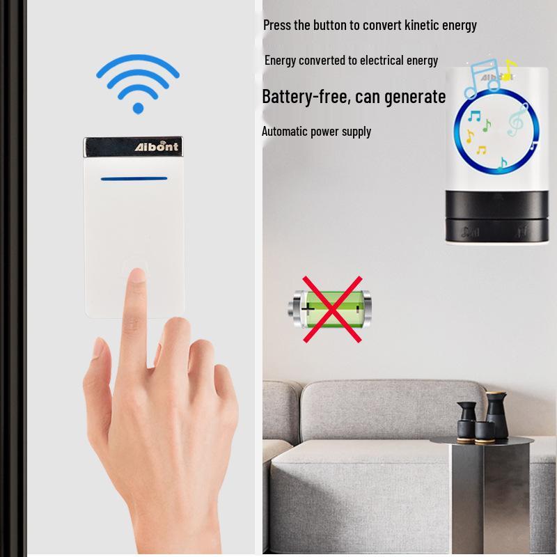Wireless Waterproof Self-Powered Smart Doorbell with UK Plug
