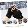 Half Finger Full Finger Gloves USB Heated Double Sided Heating 1 Pair Convertible Mittens for Outdoor School Hand Warmer