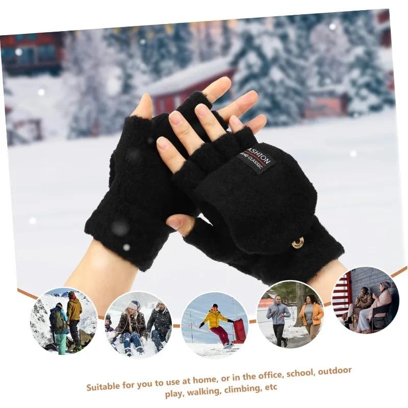 Half Finger Full Finger Gloves USB Heated Double Sided Heating 1 Pair Convertible Mittens for Outdoor School Hand Warmer