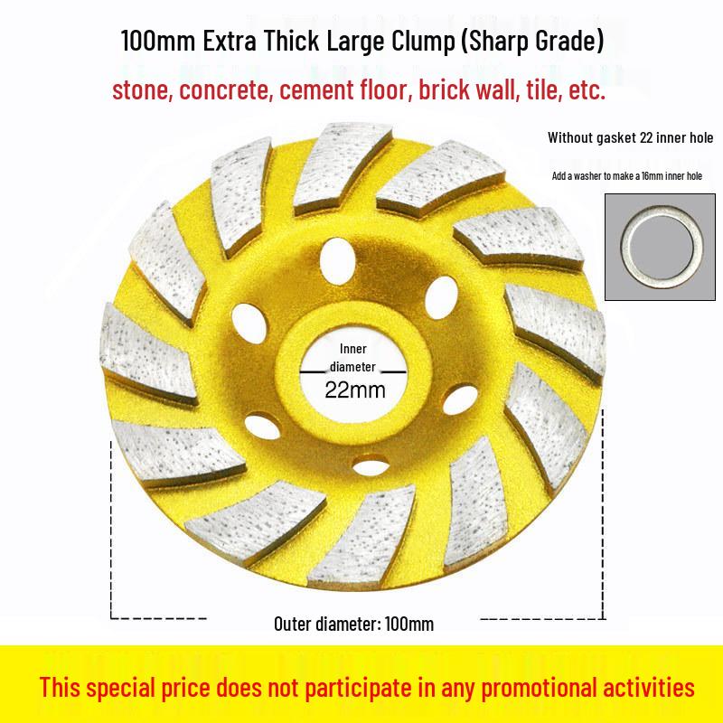 

Безкоштовна доставка: Алмазний шліфувальний диск для кутових шліфувальних машин - Ідеально підходить для мармуру, каменю, бетону, цементу та країв чаш