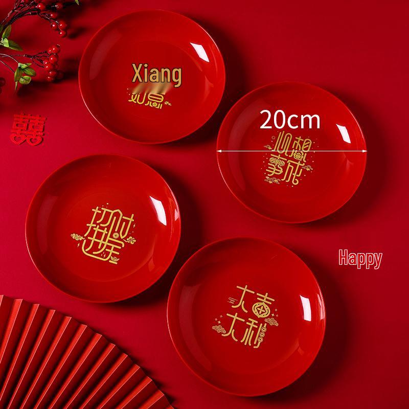 Festive Red Housewarming Candy & Snack Tray for Living Room