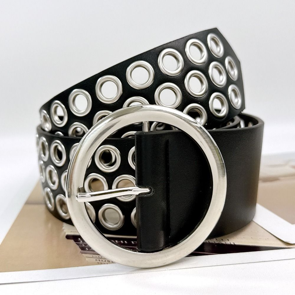 Punk PU Leather Belt Korean Style Y2K Girl Waistband Fashion Wide Waistband  Men