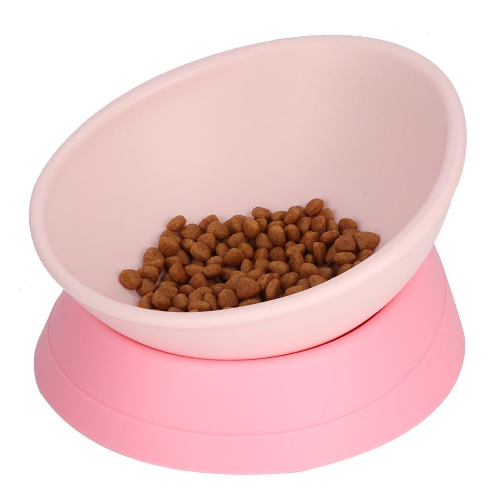 Slanted Mouth Elevated Feeder Anti-Tip Anti-Slip Dish Lightweight Neck Care Bowl Indoor Use