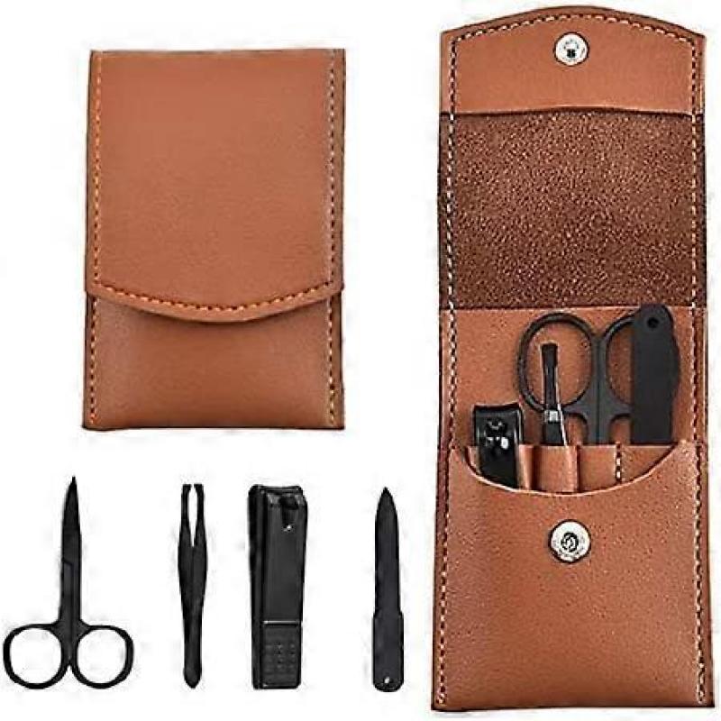 Exquisite Nail Clippers Nail Clippers Set Nail Clippers Suit 4-Piece Nail Clippers Nail Scissors Fold Bag-Beauty Manicure Nail File Tool Sharp Toenail