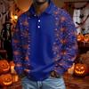 Men's Long Sleeve Loose Fit Casual T-Shirt for Halloween Party or Everyday Wear