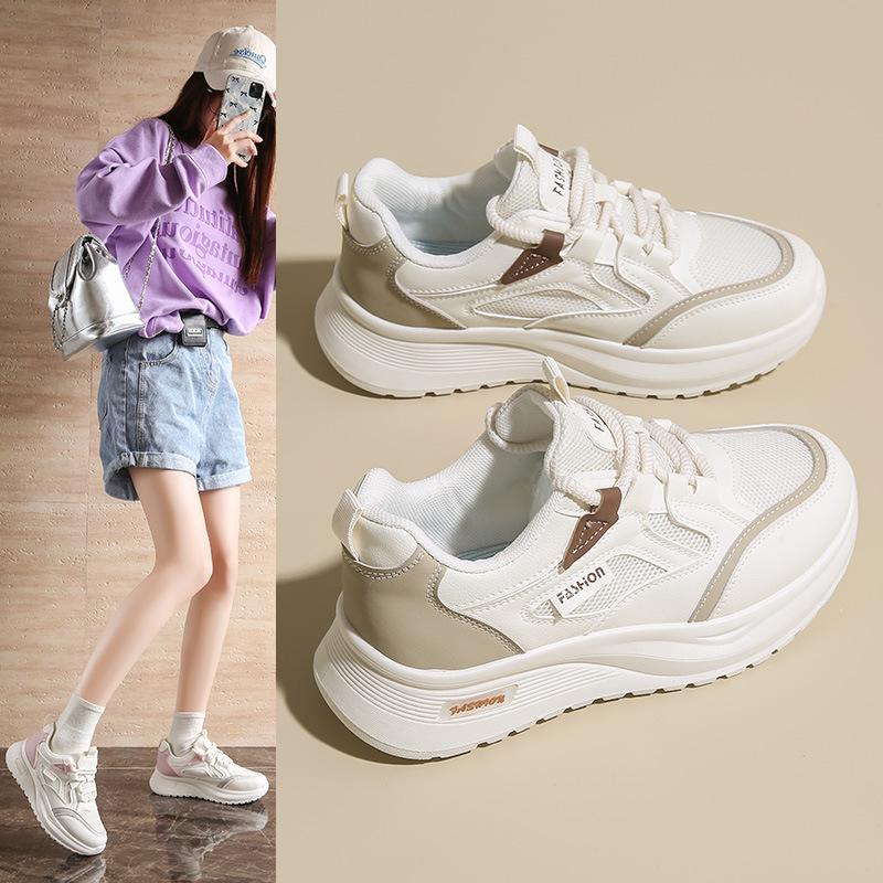 Casual Dad Shoes for Women Chunky Platform Sneakers Comfort Lace-Up Walking Shoes Non-Slip Tennis Sneakers Women's Breathable Athletic Running Shoes