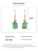 Aieryuan Court Style Gold-Plated Chalcedony Agate Teardrop Dangle Earrings for Women