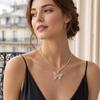 Women Butterfly Necklace with Full Diamond Pendant Choker