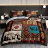 Tribal Deer Wolf Duvet Cover Set Soft Breathable Hd Printing Bedding Set 1 Duvet Cover+2 Pillowcase For Home Dorm Decor
