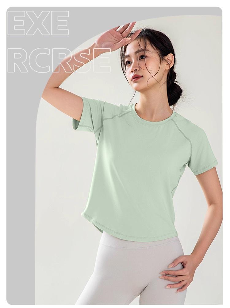 Women's Quick-Dry Breathable Yoga T-Shirt - Slim Fit, Short Sleeve Fitness Top