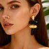 Light Luxury Retro Metal Pendant Earrings for Women Personality Irregular Geometric Statement Earrings Jewelry Accessories Gifts