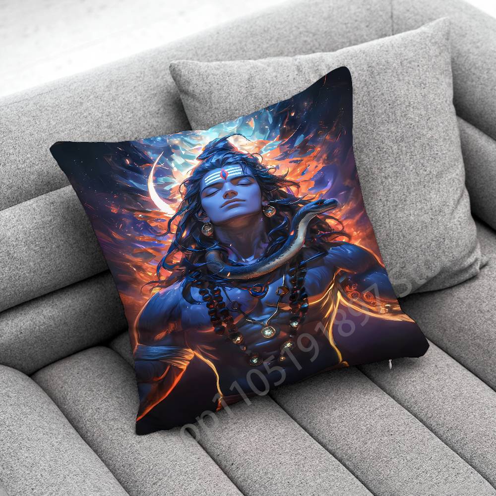 Indie Pán Šiva Brahma Višnu Povlak na polštář Pro 55x55cm 40x40cm 45x45cm 50x50cm 30x30cm Čtvercový kancelářský povlak na polštář