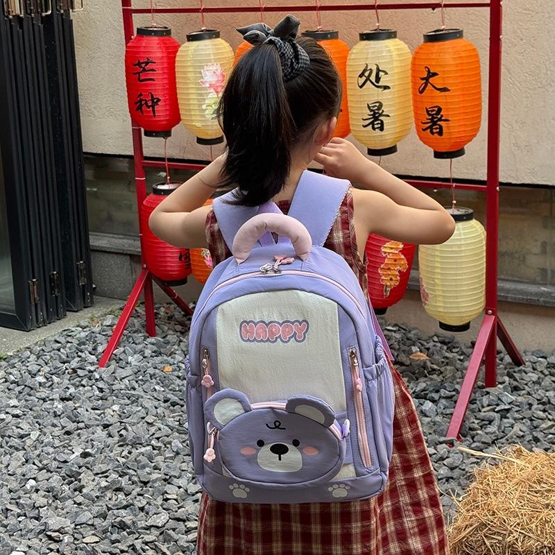 Schoolbag New Kindergarten School Bag Girl Cute Cartoon Bear Backpack Lightweight Children's Backpack Admission Backpack