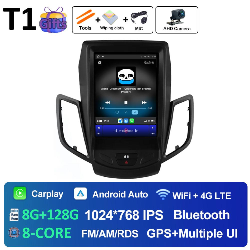 Wireless Carplay DSP Stereo For Ford Fiesta MK7 2009 2010 2011 2012 2013 2014 2015 2016 Android 14 Cooling fan GPS Navigation BT