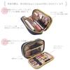 AtFirst Makeup Large Navy AF8321 Pouch, Capacity, Double-Layered, Denim,