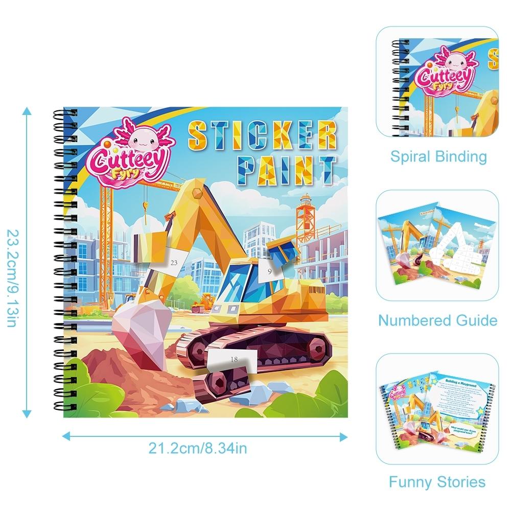 Книга наклеек Монтессори по номерам для детей 3-8 лет, Развивающая книга-пазл с историей, Креативные игрушки для малышей в подарок