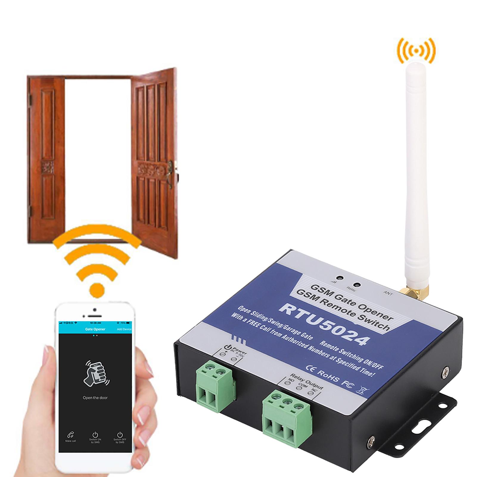 RTU5024 Обновленный GSM-открыватель ворот Релейный переключатель Беспроводной пульт дистанционного управления Открыватель двери DC 9‑36V GSM-открыватель ворот Беспроводной открыватель двери Current Range 2