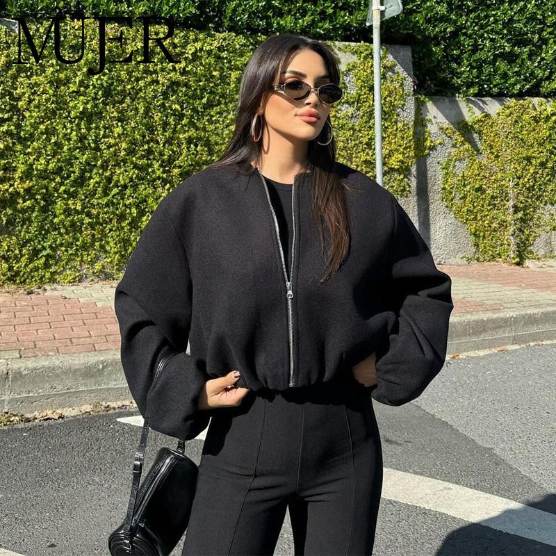 Spring Autumn Women's Jackets Zipper Varsity Jackets Women Soft Cropped Jackets Woman Long Sleeve Winter Coat Female