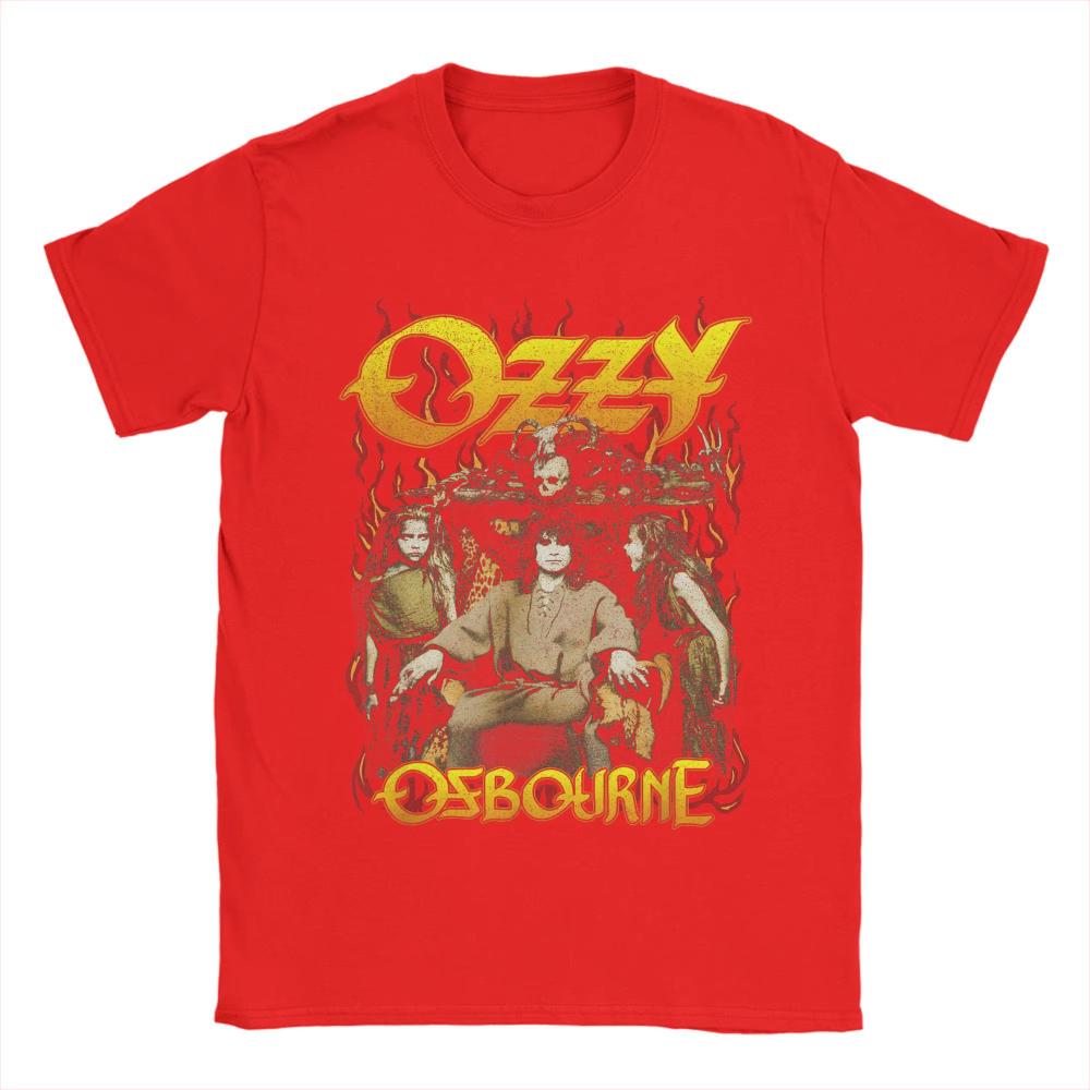 Heavy Metal Rock Ozzy Osbourne Red Flame Male T-Shirt Summer T-Shirts Cotton Harajuku Tshirt for Man Women Short Sleeve Clothing