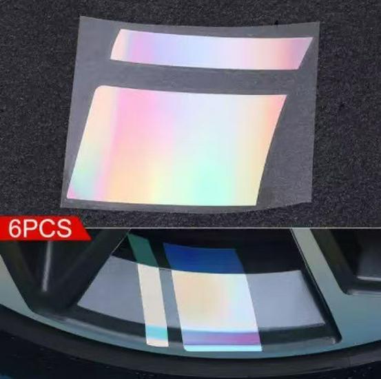 6PCS Reflective Car Wheel Rim Stickers for 18-21 Inch Tires