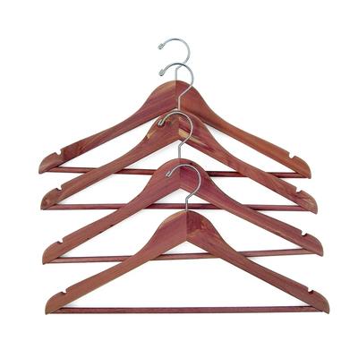 Cedar Garment Hanger Set of 4 Natural Moth Repellent Fresh Smell Anti Crease Heavy Duty Swivel Hook Closet Organizer