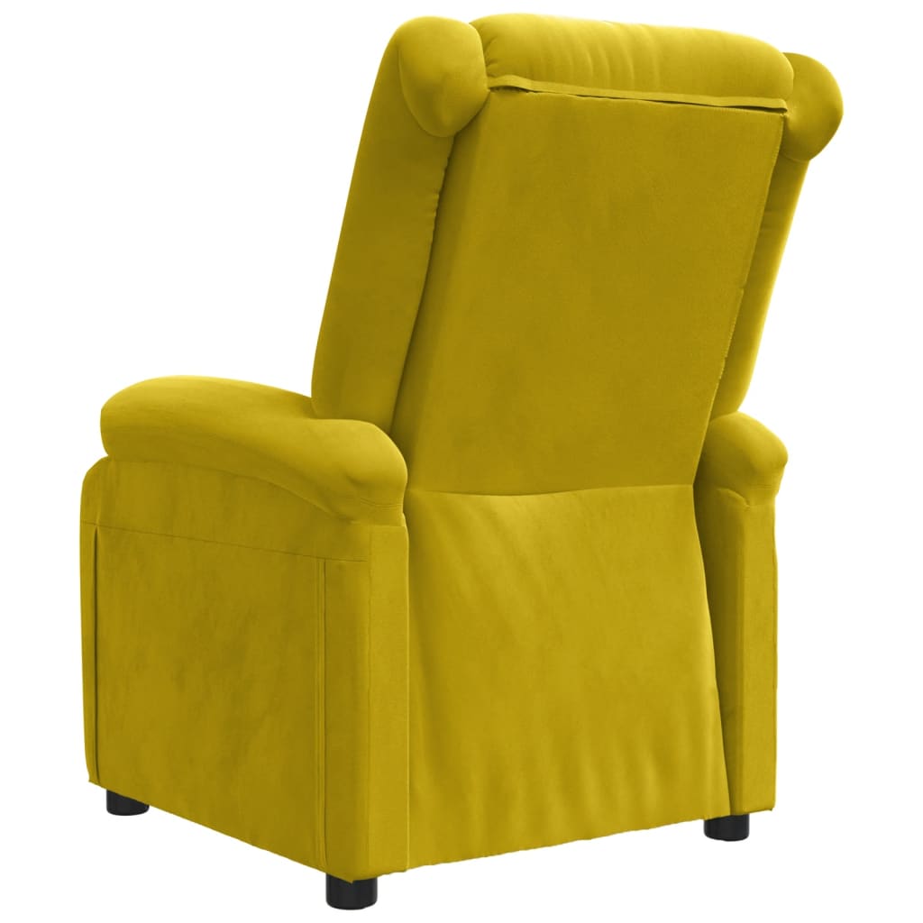 Recliner Chair Yellow Velvet
