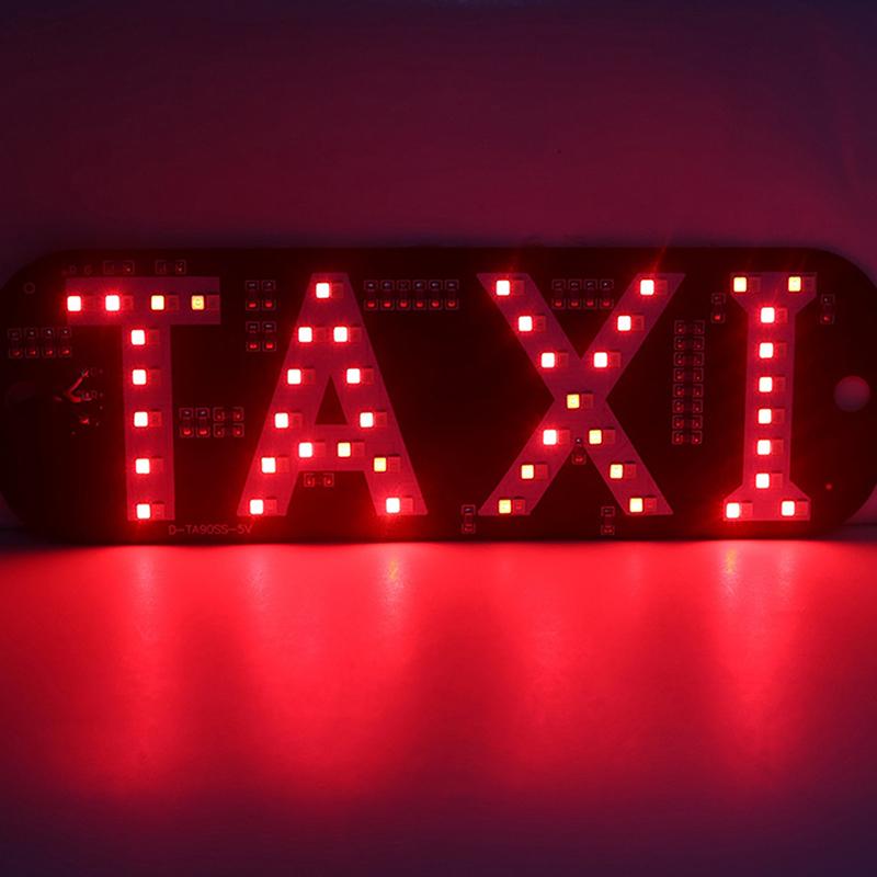 אור מונית, קישוט שלט LED למונית בשני צבעים, אור LED למונית הניתן לשינוי צבע בשני צבעים, נתלה על חלון הרכב עם USB (אדום וירוק, USB)