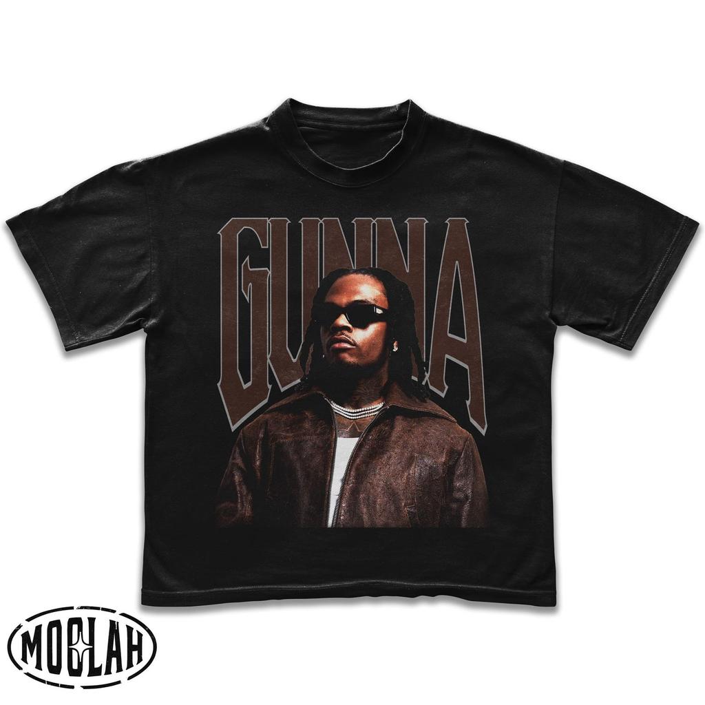 Maglietta Gunna Big Face, Maglietta Rap Vintage Gunna Hip Hop con Stampa Grafica