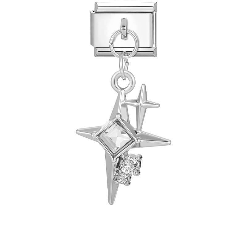 Pink Butterfly Romantic Flowers Heart Star Moon Pendant Italian Charm Links Fit 9mm Bracelet Stainless Steel DIY Making Jewelry