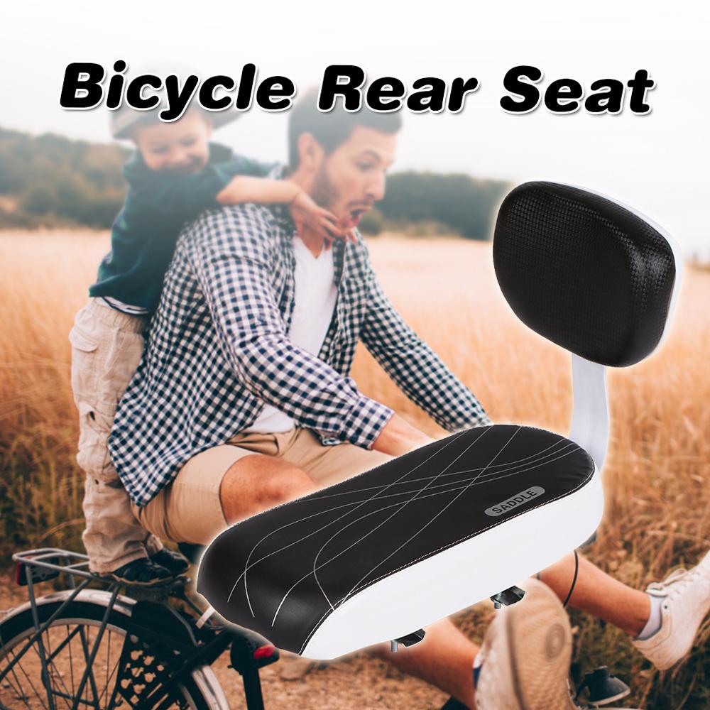 Bicycle Back Seat Cycling Bike Bicycle MTB PU Leather Soft Cushion Rear Rack Seat Children Seat with Back Rest