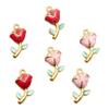 9x17mm Gold-Tone Stainless Steel Plant Charm Pendant for DIY Jewelry