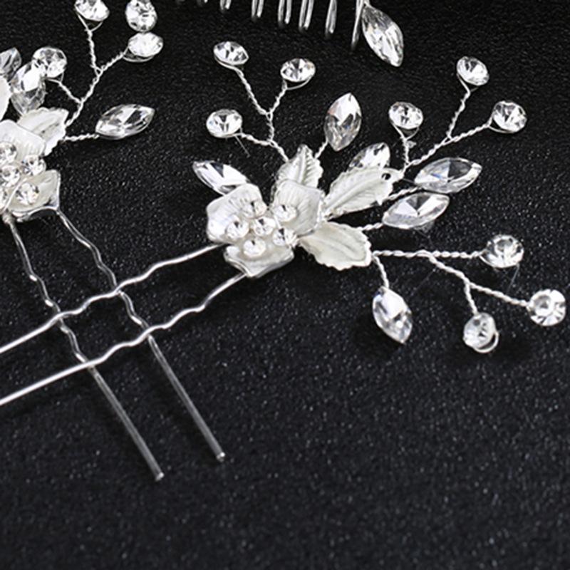 2022 Korean Bride Barrettes Wedding Jewelry Headdress Fashion Rhinestone Comb Pearl Hair