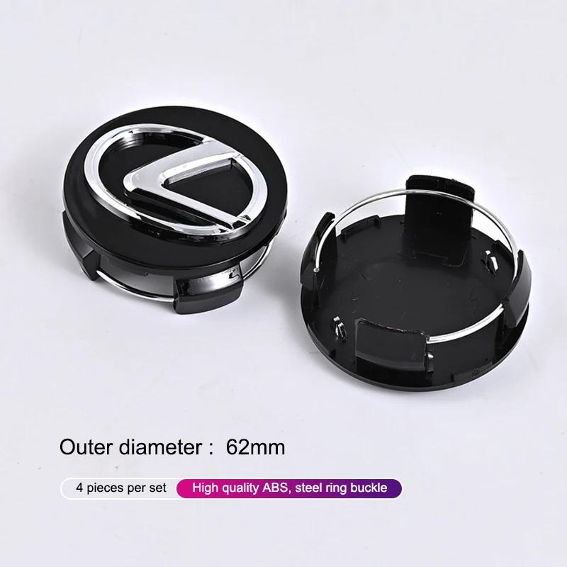 

4Pcs 62MM Car Emblem Wheel Center Cover Hub Accessories For Lexus GS IS LS500h ES260 ES300h RX350h NX260 UX260 LM LC RZ450e TX